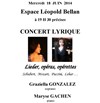 Concert lyrique de Schubert à Lehar en passant par Mozart, Puccini - Espace Léopold Bellan