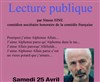 Lecture Publique par Simon Eine - Théâtre de l'Eau Vive