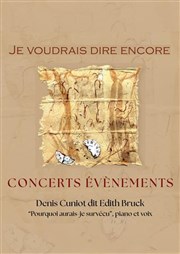 Je voudrais dire encore