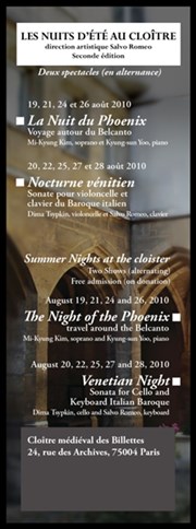 La nuit du phoenix, voyage autour du Belcanto Centre Culturel Luthérien Cloitre des Billettes Affiche