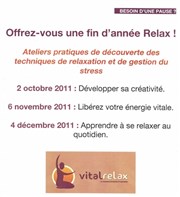 Les ateliers Vital Relax - Apprendre à se relaxer au quotidien Espace Naella Affiche