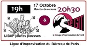 Matchs d'improvisation : libap jeunes pousses / libap&git Salle du Patronage Lac du XVme Affiche