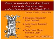 Choeurs et ensemble vocal Aura Juvenis Eglise Saint-Hippolyte Affiche