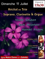 Récital en Trio : Soprano, Clarinette et Orgue Eglise Notre Dame de la Salette Affiche