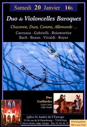 Duo de Violoncelles Baroques Eglise Saint Andr de l'Europe Affiche
