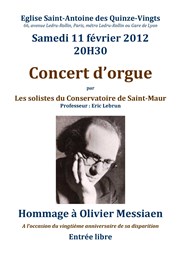 Hommage à Olivier Messiaen Eglise Saint-Antoine des Quinze-Vingts Affiche