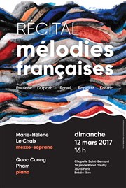 Récital mélodies françaises Chapelle Saint-Bernard Affiche