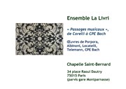 Parcours musicaux - de Corelli à CPE Bach Chapelle Saint Bernard de Montparnasse Affiche