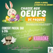 Concert Pascal Sax + Chasse aux oeufs de Pâques + Karaoké Caf culturel Les cigales dans la fourmilire Affiche
