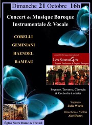 Concert de Musique Baroque Instrumentale et Vocale Eglise Notre-Dame du Travail Affiche