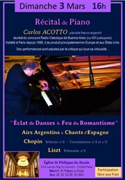 Récital Piano : Liszt, Chopin, Airs Argentins & d'Espagne Église St Philippe du Roule Affiche