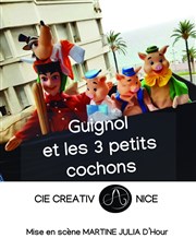 Guignol et les 3 petits cochons Le petit Theatre de Valbonne Affiche