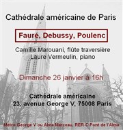 Concert musique française flûte traversière et piano Cathdrale Amricaine Affiche
