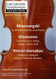 Concert Moussorgsky : Glazounov / Rimski-Korsakov Notre-Dame du Perptuel Secours Affiche
