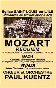 Mozart Requiem / Bach / Vivaldi | par le Choeur et Orchestre Paul Kuentz Eglise Saint Louis en l'le Affiche