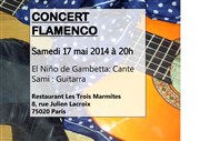 Concert flamenco : El Niño de Gambetta Les trois marmites Affiche
