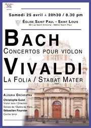 Bach: Concertos pour violon / Vivaldi: Stabat Mater Eglise Saint Paul - Saint Louis Affiche