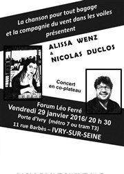 Une chanteuse, un chanteur, un piano, Alissa Wens et Nicolas Duclos Forum Lo Ferr Affiche