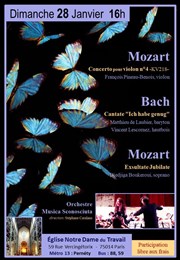 Grand Concert Mozart & Bach pour Orchestre et Solistes Eglise Notre-Dame du Travail Affiche
