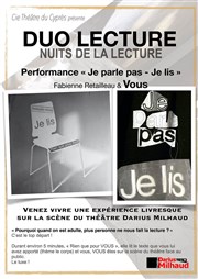 Duo Lecture : Nuits de la lecture Thtre Darius Milhaud Affiche