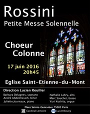 Petite Messe Solennelle de Rossini Eglise Saint Etienne du Mont Affiche