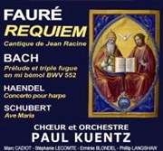 Bach, Prélude et triple Fugue en mi bémol BWV 552 Fauré Requiem et Cantique de Racine Haendel Concerto pour harpe Eglise de la Madeleine Affiche