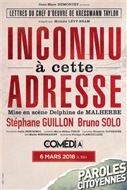 Inconnu à cette adresse | avec Stéphane Guillon & Bruno Solo Le Thtre Libre Affiche