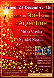 Pour un Noël venu d'Argentine Eglise Sainte Marie des Batignolles Affiche