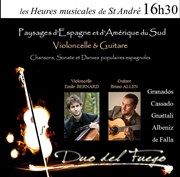 Récital Violoncelle & Guitare d'Espagne et d'Amérique du Sud Eglise Saint Andr de l'Europe Affiche