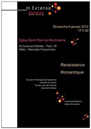 Concert Renaissance et Romantique Eglise Luthrienne Saint Paul de Montmartre Affiche