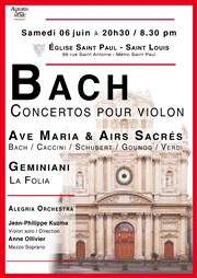 Bach : concertos pour violon Eglise Saint Paul - Saint Louis Affiche