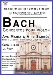 Bach: Concertos pour Violon Eglise Saint Paul - Saint Louis Affiche