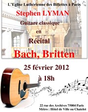 Stéphen Lyman "Récital de Bach à Britten" Eglise des Billettes Affiche