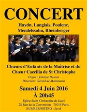 Concert des Enfants de la Maîtrise et du Choeur Caecilia de Saint Christophe Eglise Saint-Christophe de Javel Affiche