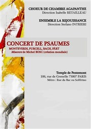 Choeur de chambre Agapanthe - Concert de psaumes Temple de Pentemont Affiche