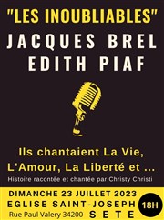 Les inoubliables hommages à Jacques Brel et Edith Piaf Eglise Saint Joseph Affiche