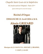 Alexis Brizar : Récital d'orgue Chapelle Saint-Louis de la Salptrire Affiche