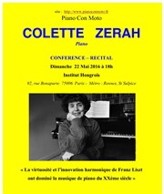 Conférence-concert Colette Zérah, piano Institut Hongrois de Paris Affiche