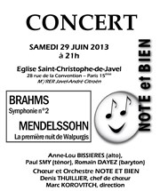 Concert Note et Bien Eglise Saint-Christophe de Javel Affiche