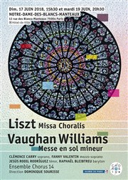 Liszt: Missa Choralis & Vaughan Williams: messe en sol mineur Eglise Notre Dame des Blancs Manteaux Affiche