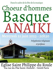 Concert Choeur Basque pour la Fête de la Musique glise St Philippe du Roule Affiche