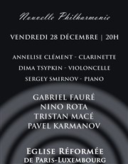 Nouvelle philharmonie : concert de musique de chambre | trio clarinette-violoncelle-piano Eglise Rforme du Luxembourg Affiche