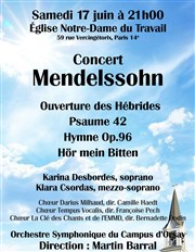 Concert Félix Mendelssohn-Bartholdy Eglise Notre-Dame du Travail Affiche