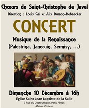 Choeurs St Christophe - Musique de la Renaissance Eglise Saint-Jean-Baptiste-de-la-Salle Affiche