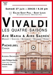Vivaldi: Quatre Saisons / Ave Maria et Airs Sacrés / Canon de Pachelbel Eglise Saint Paul - Saint Louis Affiche
