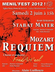 Requiem de Mozart, Stabat Mater d'Alain Guillouzo - Menil'fest - Printemps de Ménilmontant glise Notre Dame de la Croix Affiche