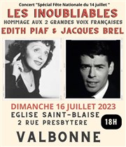 Edith Piaf et Jacques Brel : Les Inoubliables Eglise Saint-Blaise Affiche