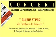 Concert baroque "Guerre et Paix, de l'ombre à la lumière" Eglise Notre Dame de Lourdes Affiche