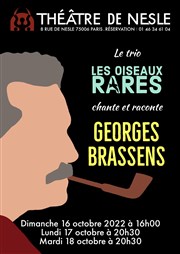 Le trio Les oiseaux rares chante et raconte Georges Brassens Théâtre de Nesle - grande salle Affiche
