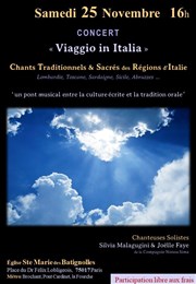 Polyphonies Vocales et Chants traditionnels d'Italie Eglise Sainte Marie des Batignolles Affiche